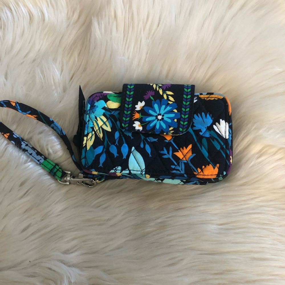 Vera Bradley blue floral wristlet wallet